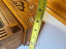 Antique Solid Wood Wooden Wall Display Case Glass Door Cabinet 25 Tall Hanging