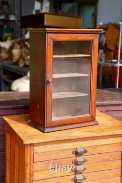 Antique Store Counter Display Case Wood shelf apothecary cabinet Countertop VTG