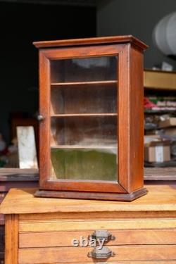 Antique Store Counter Display Case Wood shelf apothecary cabinet Countertop VTG