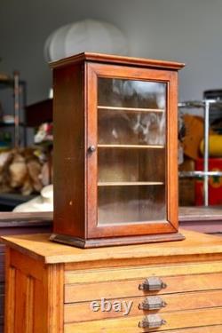 Antique Store Counter Display Case Wood shelf apothecary cabinet Countertop VTG
