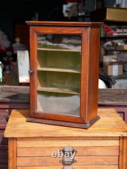 Antique Store Counter Display Case Wood shelf apothecary cabinet Countertop VTG