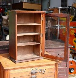 Antique Store Counter Display Case Wood shelf apothecary cabinet Countertop VTG