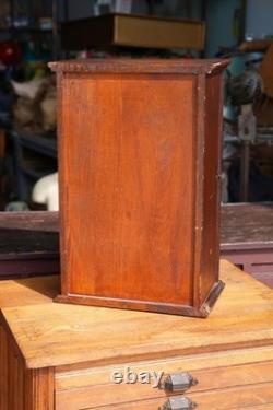 Antique Store Counter Display Case Wood shelf apothecary cabinet Countertop VTG