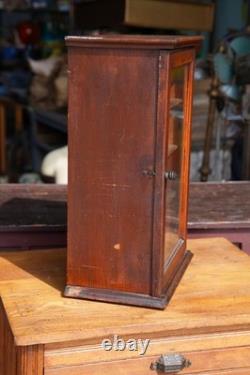 Antique Store Counter Display Case Wood shelf apothecary cabinet Countertop VTG