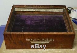 Antique Store Display Case Hickok Initial Belts And Buckles Wood & Glass