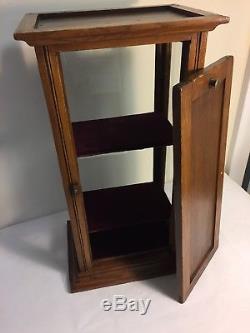 Antique Store Display Showcase Oak Wood Glass Multi Shelves