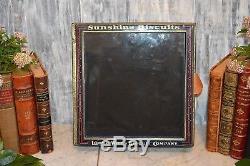 Antique Sunshine Biscuit Tin General Store Display Case Wood Box Base 1930's