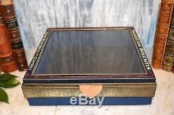 Antique Sunshine Biscuit Tin General Store Display Case Wood Box Base 1930's