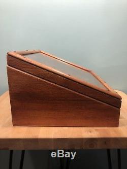 Antique Tool Bit Slanted Wood and Glass Display Case Henry L Hanson Co