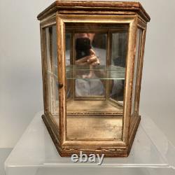 Antique Victorian Mirrored Wood And Glass Wal Curio Display Case