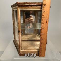 Antique Victorian Mirrored Wood And Glass Wal Curio Display Case