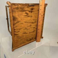 Antique Victorian Mirrored Wood And Glass Wal Curio Display Case