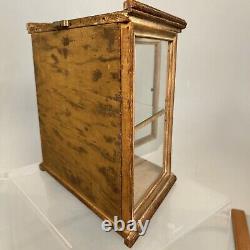 Antique Victorian Mirrored Wood And Glass Wal Curio Display Case
