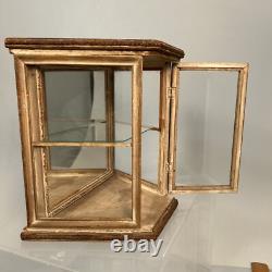 Antique Victorian Mirrored Wood And Glass Wal Curio Display Case