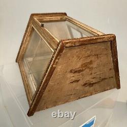 Antique Victorian Mirrored Wood And Glass Wal Curio Display Case