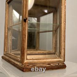 Antique Victorian Mirrored Wood And Glass Wal Curio Display Case