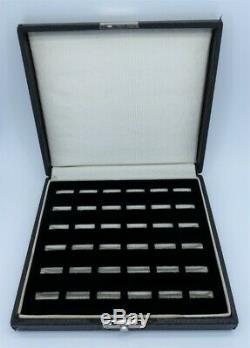 Antique Vintage Multi Box STORE Display Case Holds 36 Rings Black & white Velvet