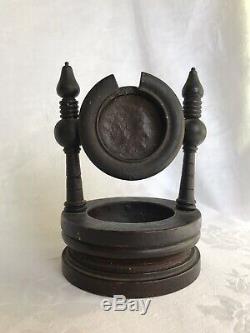 Antique Vintage Pocket Watch Holder Wood Case Display Stand Base Tray Victorian