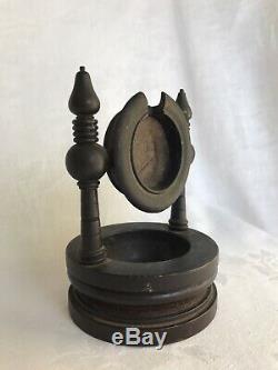 Antique Vintage Pocket Watch Holder Wood Case Display Stand Base Tray Victorian