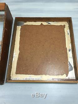 Antique Vintage Squire Cigars Advertising Display Glass Wood Countertop Case CS6