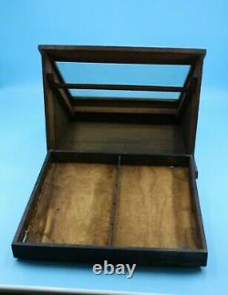 Antique Willson Safety Goggles Wood Display Case Counter Top