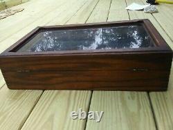 Antique Wood Display Case with Hinged Cover 11 x 18