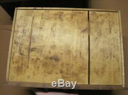 Antique Wood General Store Counter Display Case Box For Watches Beveled Glass