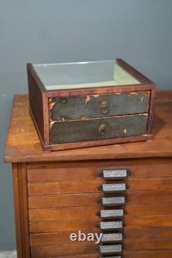 Antique Wood Glass Counter Display Case Jewelry Box Watches Vintage Cabinet