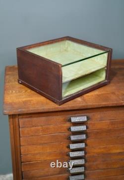 Antique Wood Glass Counter Display Case Jewelry Box Watches Vintage Cabinet