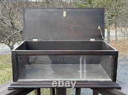 Antique Wood & Glass Countertop General Store Display Case Wooden 19th C