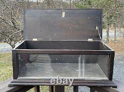 Antique Wood & Glass Countertop General Store Display Case Wooden 19th C