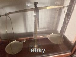 Antique Wood Glass Display Case Apothecary Cabinet Seederer Kohlbusch Vintage