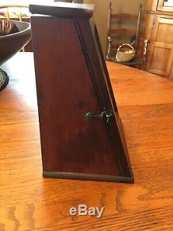 Antique Wood & Glass Small Desk Top / Counter Top Display Cabinet- Rare