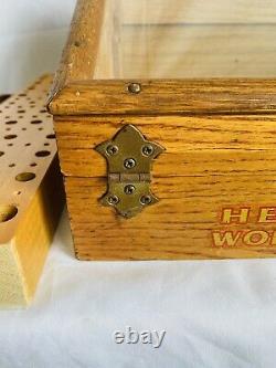Antique Wood Henry L. Hanson Tool Bit Advertising Display Case