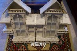 Antique Wood and Glass Decorative Ornate Wall Curio Display Case Cabinet House