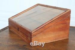 Antique Wood and Glass Display Case Henry L Hanson Co tool bit pocket knives etc