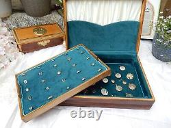 Antique Wooden Multi Ring Jewellery Box