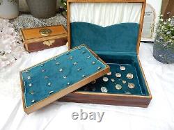 Antique Wooden Multi Ring Jewellery Box