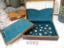 Antique Wooden Multi Ring Jewellery Box