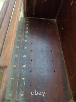 Antique adv. Hickory Elastic Sewing Old Country Store Counter Wood Display Case