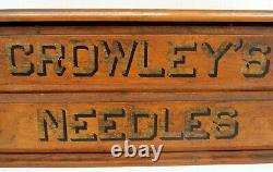 Antique c1900 Crowley's Needles Wood Two Drawer Advertising Display Case/Cabinet