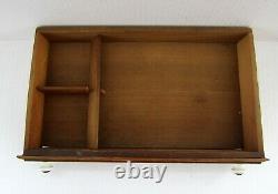 Antique c1900 Crowley's Needles Wood Two Drawer Advertising Display Case/Cabinet