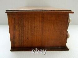 Antique c1900 Crowley's Needles Wood Two Drawer Advertising Display Case/Cabinet