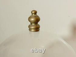 Antique glass wood brass display case cloche dome statue show cabinet bell jar