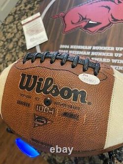 Arkansas Razorback Darren McFadden Game Used ball Autographed Wood Display NFL