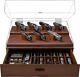 Armory Pro Premium Wooden Pocket Knife Display Case For 20 To 30 Knives Walnut