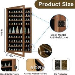 Arrowheads Display Case LARGE Walnut Wood Spear Points Wall Cabinet Shadow Box