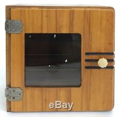 Art Deco Wood Medical Sterilizer Barber Vintage Medicine Cabinet