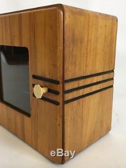 Art Deco Wood Medical Sterilizer Barber Vintage Medicine Cabinet