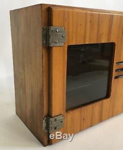 Art Deco Wood Medical Sterilizer Barber Vintage Medicine Cabinet